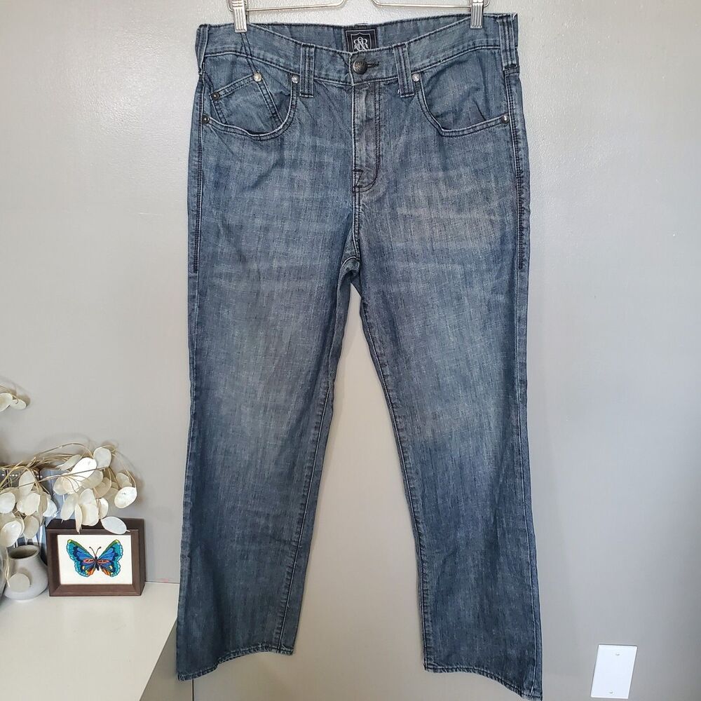 Rock & Republic Jeans Men's Size 36 X 30 Blue Black Wash Devious Denim R510201